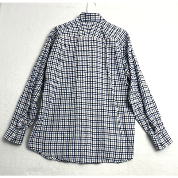 J McLaughlin Blue Plaid Button Up Shirt Mens Size XL Long Sleeve Casual Office - Picture 2 of 9